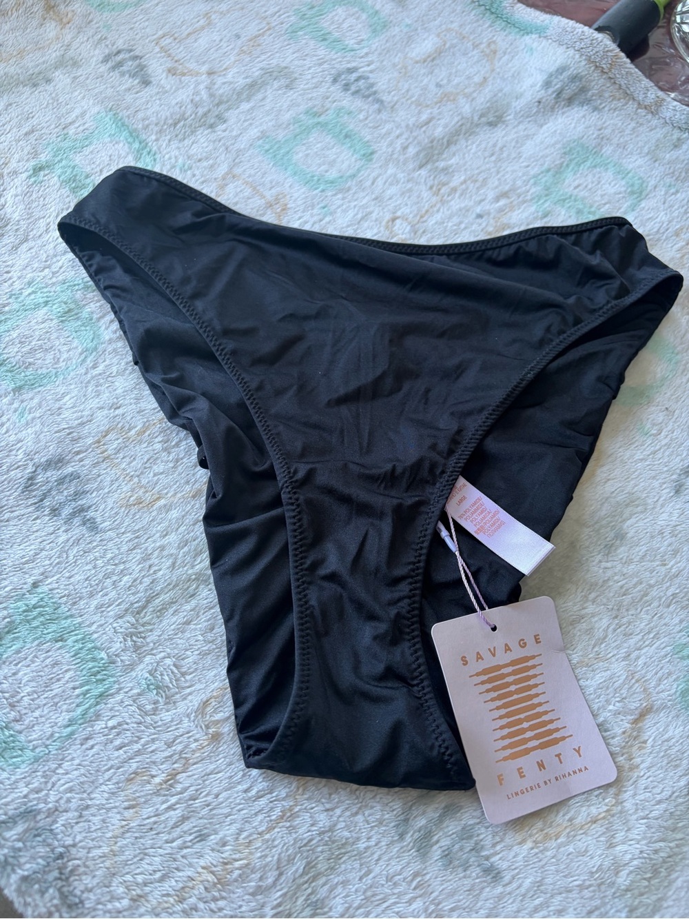 Savage X Fenty Black High-Waist Bikini Bottom